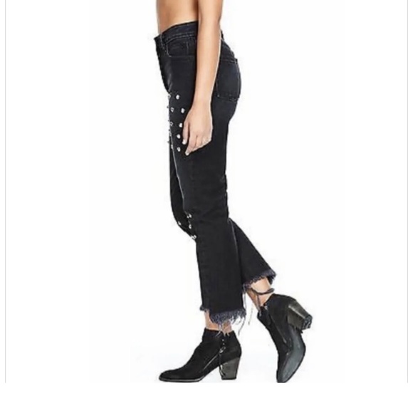 LF CARMAR Black Distressed Studded Ankle Jeans - Picture 5 of 11